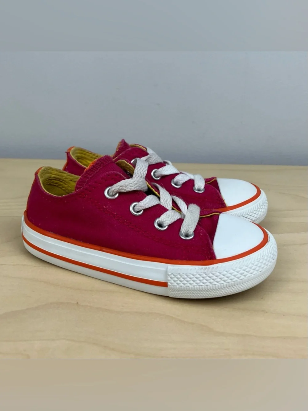 Converse Infants Girls Size 7.0 All Star Chuck Taylor Low Top Shoes Pink White